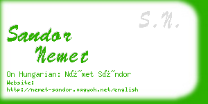 sandor nemet business card